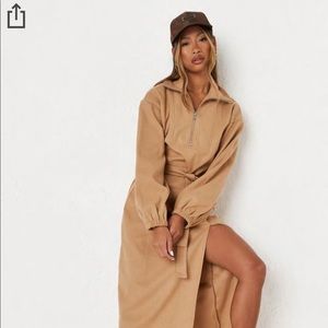 Missguided dress - Stone Extreme collar belted midaxi sweater dress US SIZE 8